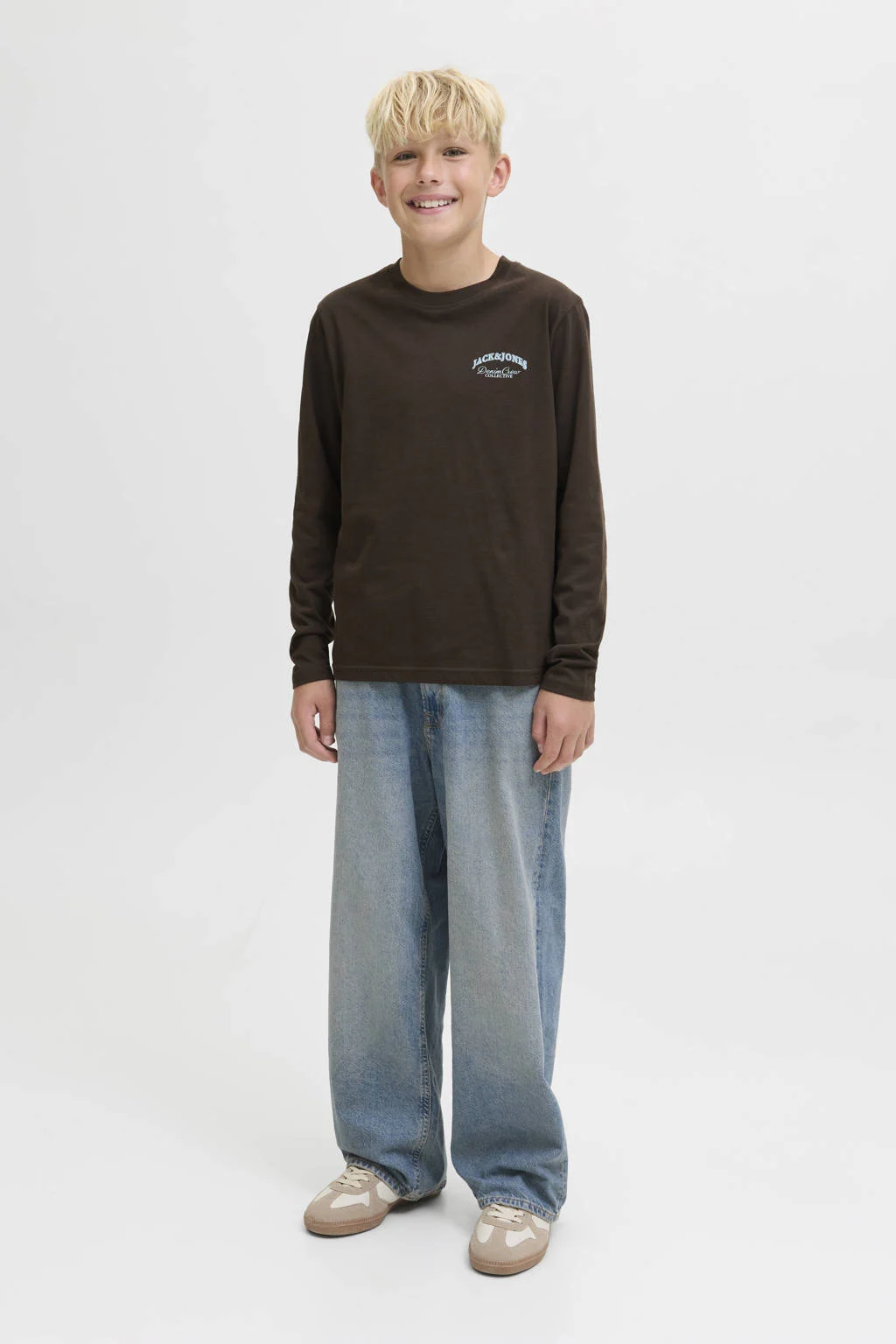 JACK & JONES JUNIOR longsleeve donkerbruin