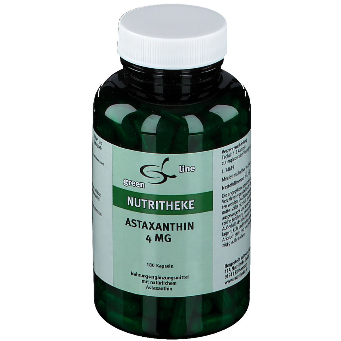 green line NUTRITHEKE Astaxanthin 4 mg
