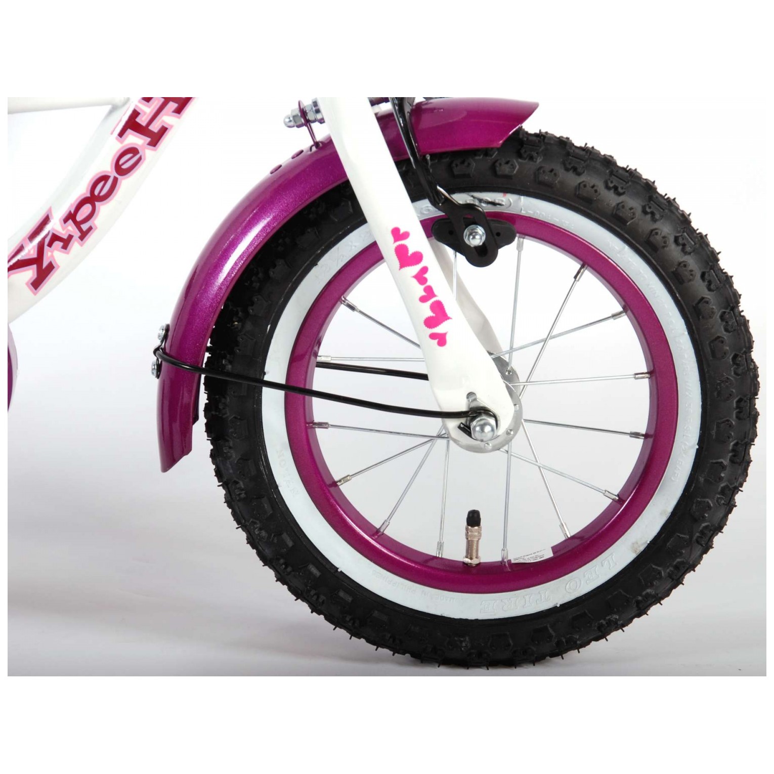 Volare Heart Cruiser Fiets - 12 inch - Wit Paars