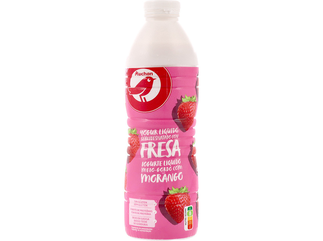 IOGURTE AUCHAN LÍQUIDO MORANGO 1KG