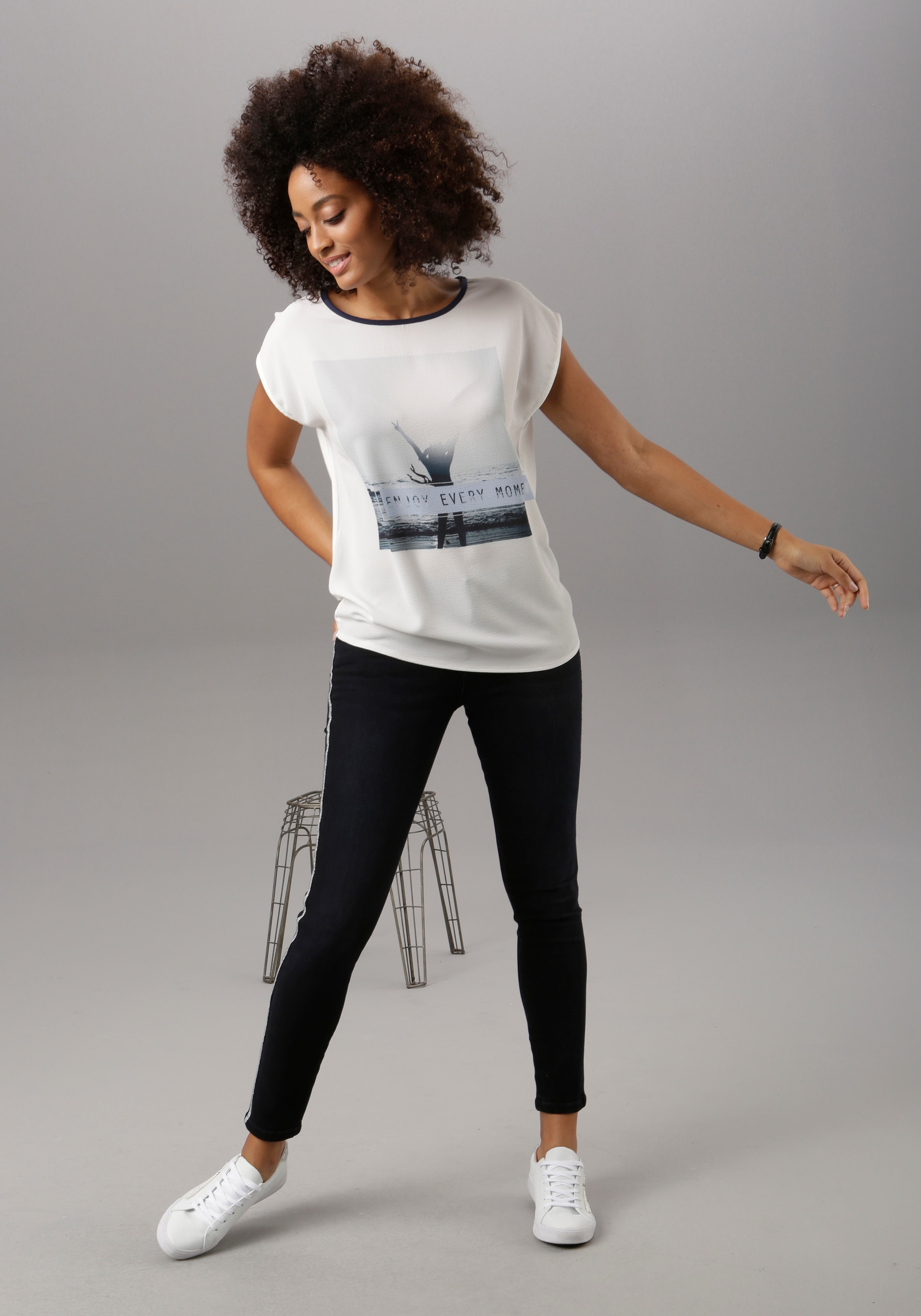Aniston SELECTED Blusenshirt , im Materialmix