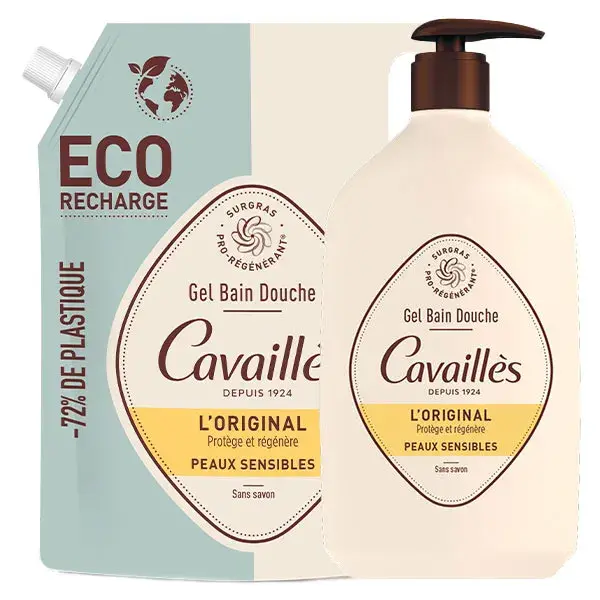 Rogé Cavaillès Gel de banho extra-rico original 1L + Eco-Refil 1L