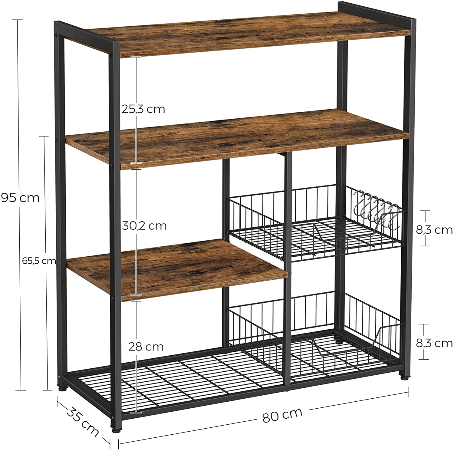 Indusign Keukenplank met 2 manden, bakkersplank en haken Keukenplank met 2 manden, bakkersplank en haken Indusign #1