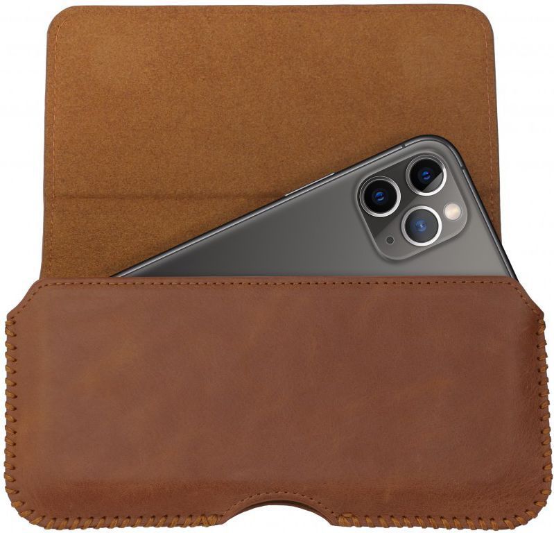 Rosso - Deluxe Hoesje Belt Case - Echt Leer - Medium - Bruin