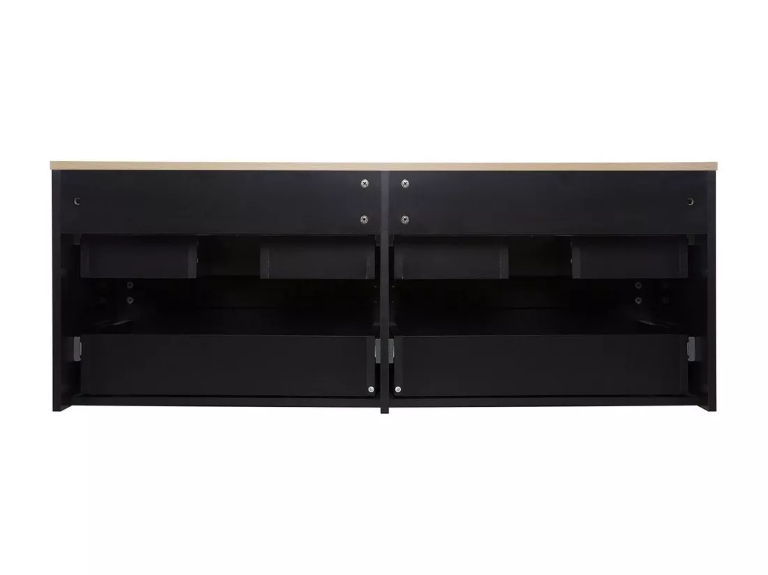 Meuble double vasque noir carbone 120 cm