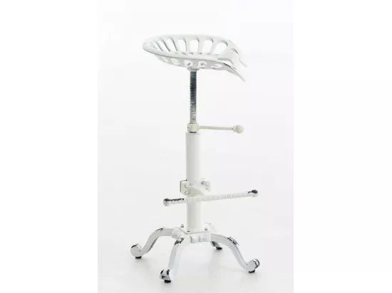 Lot de 2 Tabouret de bar - Métal & Métal - Blanc antique - Butch