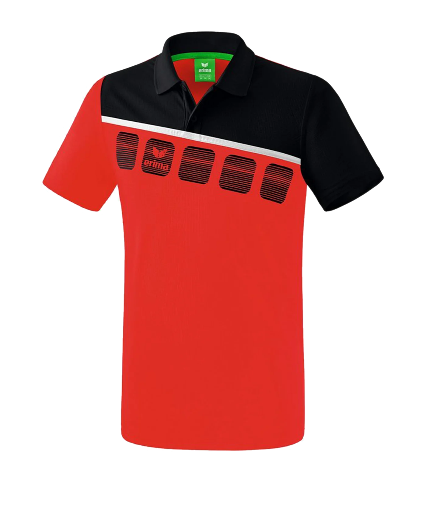 Erima 5-C Poloshirt Rot Schwarz