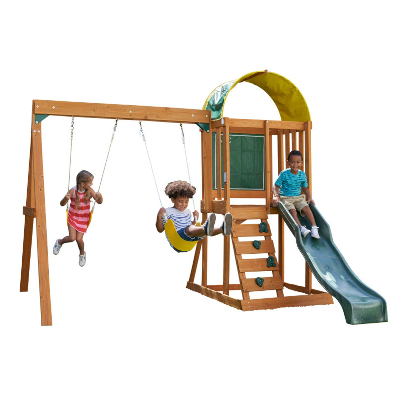 KidKraft Houten Speelhuis met Glijbaan en Schommels