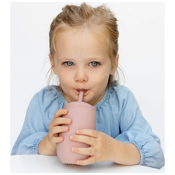 ezpzezpz   Happy Becher mit Strohhalm und Deckel indigo