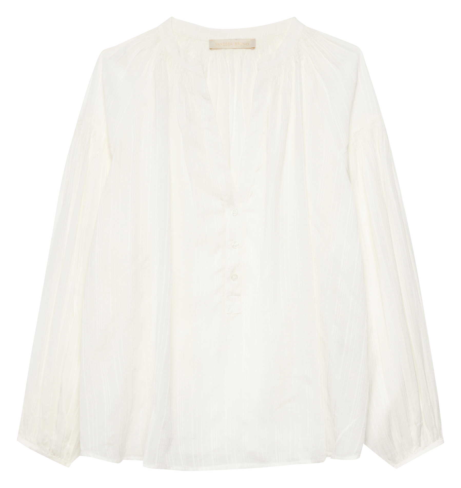 NIPOA - Chemise ample col tunisien | Blanc