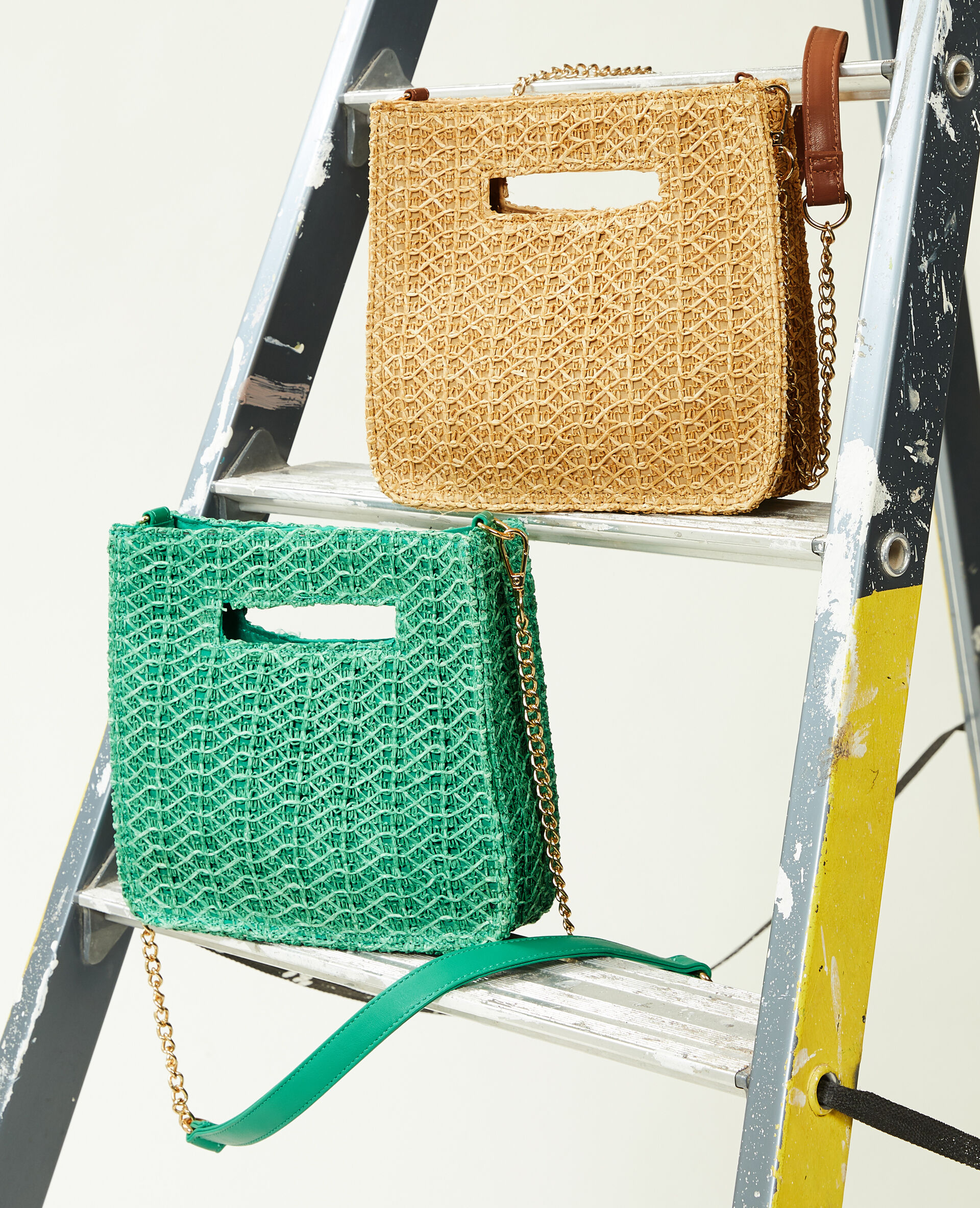 Sac rigide en paille - Beige