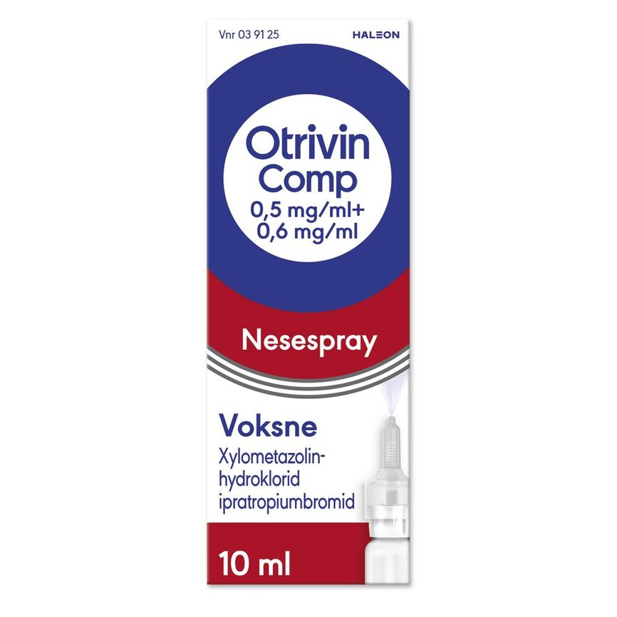 Otrivin Comp nesespray ved forkjølelse 0,5 mg/ml   0,6 mg/ml