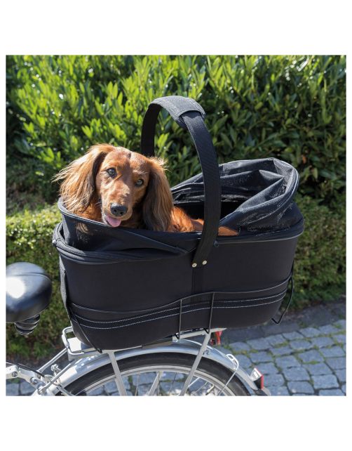 Trixie Fietsmand Long Voor Brede Bagagedragers - Hondenfiets-accessoires - 29x49x60 cm Zwart