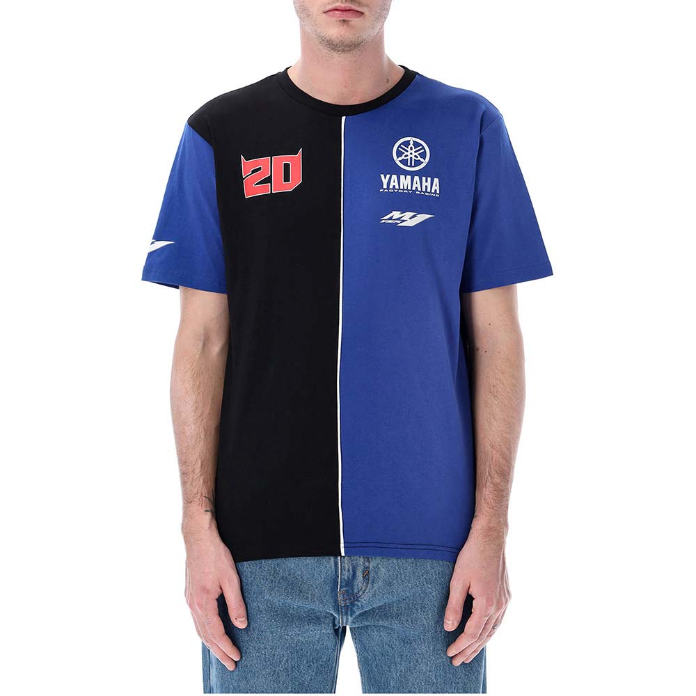 Fabio Quartararo - T-shirt Dual FQ20 Yamaha Vertical Cut Noir / Bleu