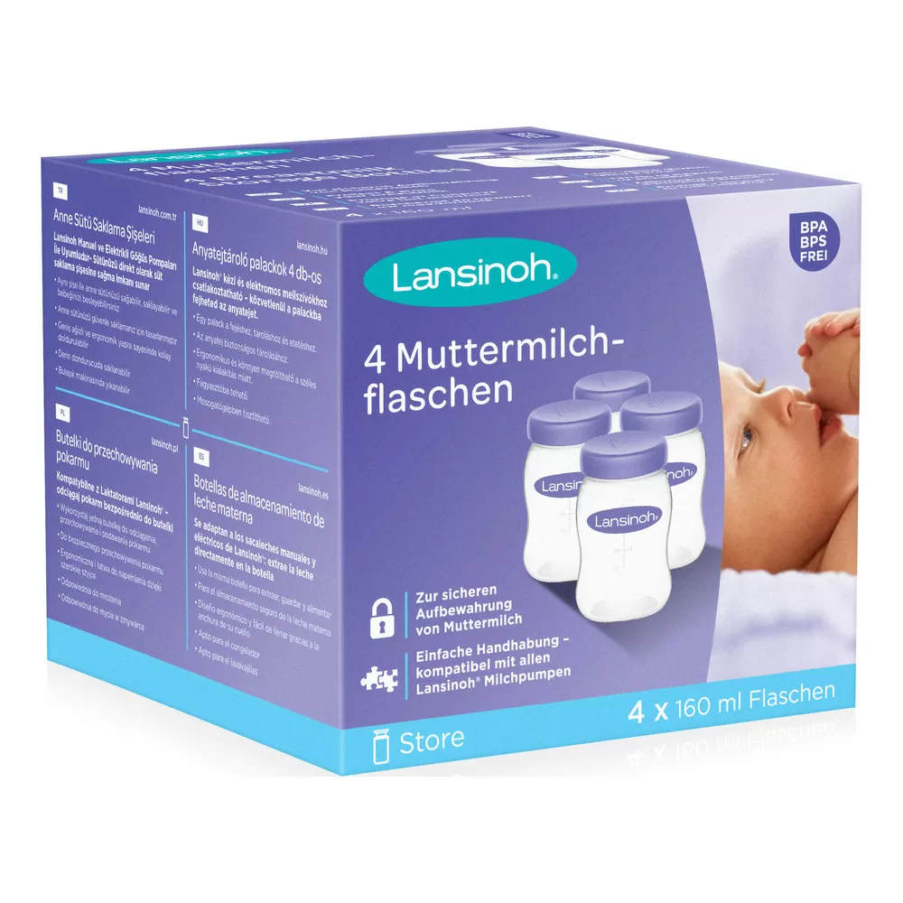 Lansinoh Milk Storage Bottles (4 Pack)