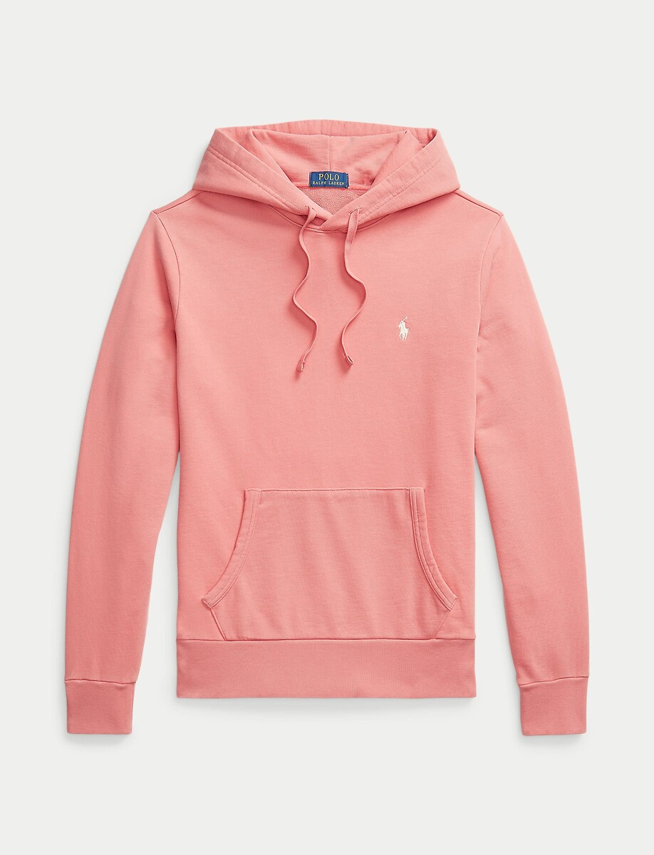 POLO RALPH LAUREN<br>Moletom com capuz em tecido felpudo, logotipo bordado