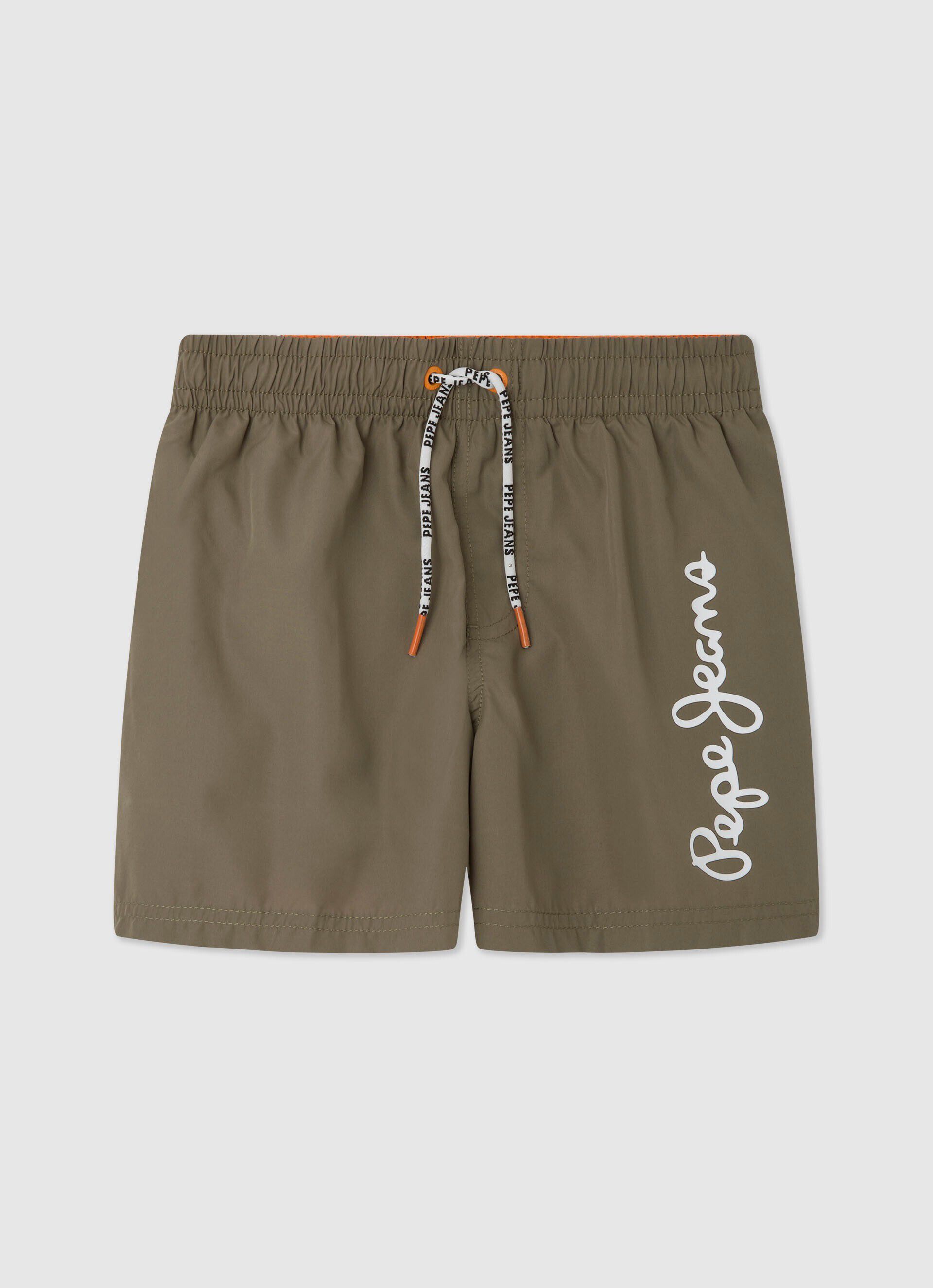 Calção de banho Bermuda com logo estampado - Verde Cáqui Harvard