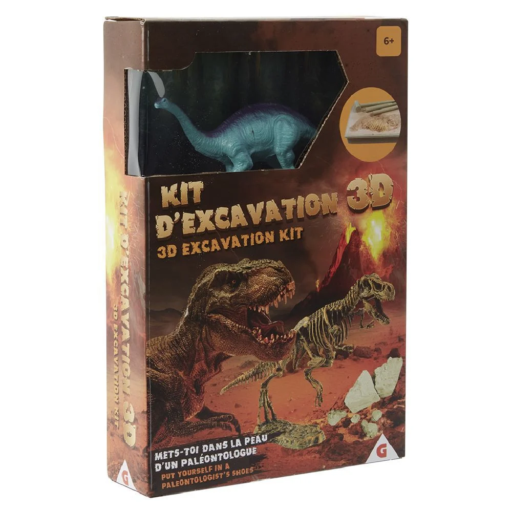 Kit dinosaure + outils d'excavation