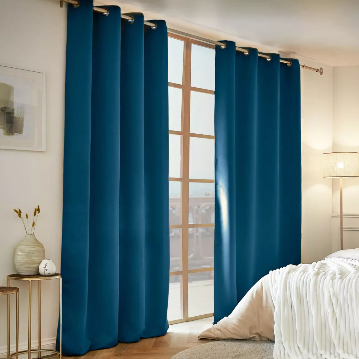 Rideau obscurcissant thermique (140 x 240 cm) Calore Bleu pétrole