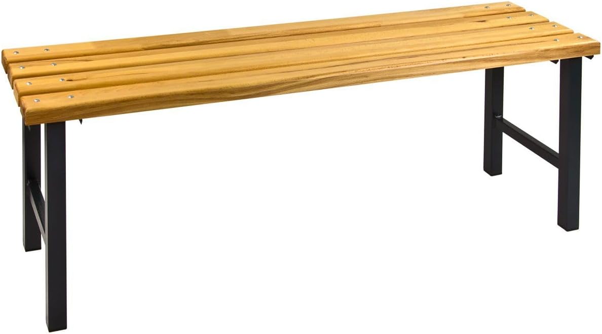 Umkleidebank 100x40x42 cm – Sitzbank ohne Schuhrost – Massives Buchenholz & Stahlgestell – Robuste Garderobenbank für Sport, Fitness, Schule & Betrieb – Turnbank Sozialraumbank