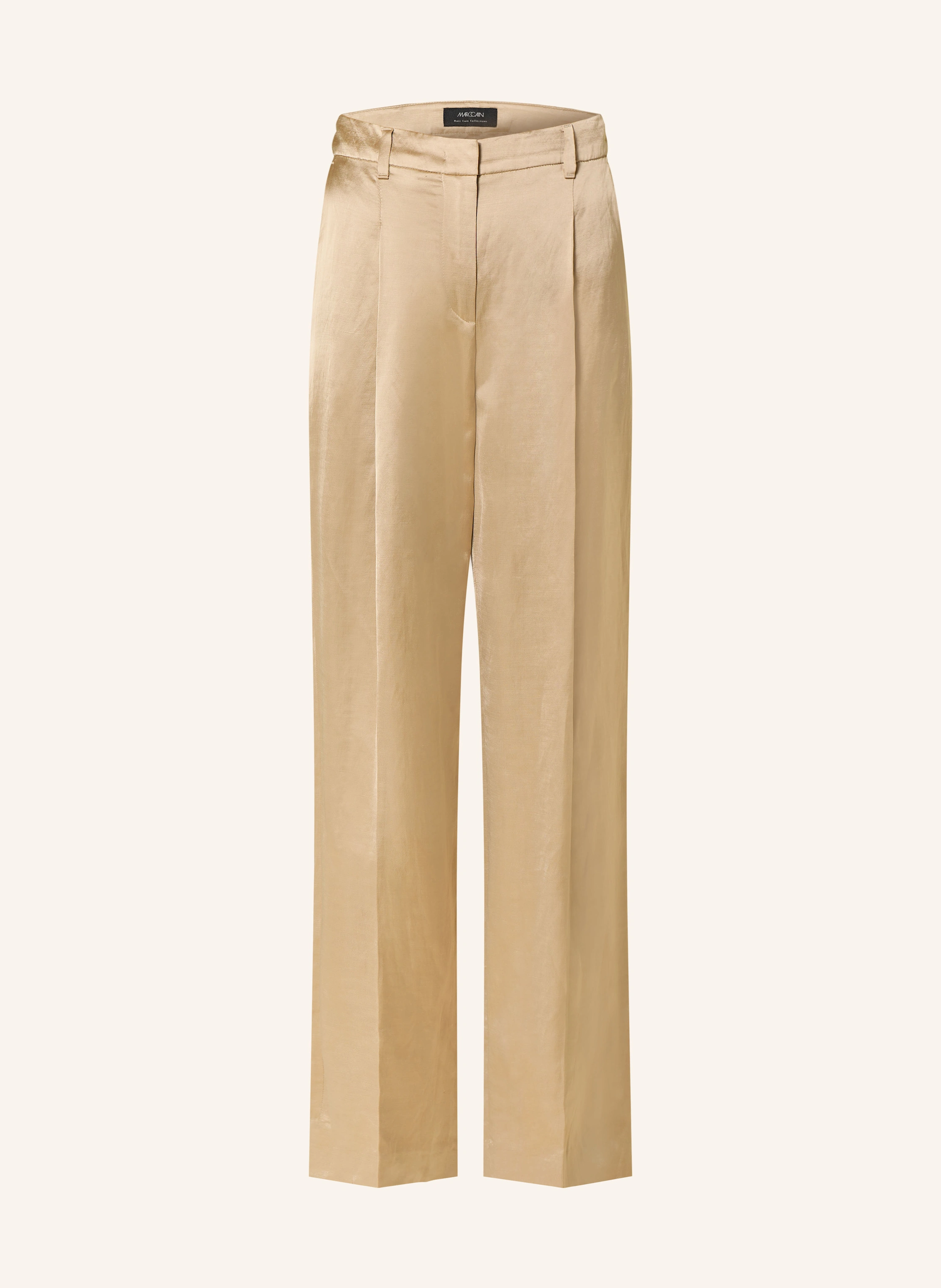 MARC CAIN Marlenehose WICHITA aus Satin mit Leinen