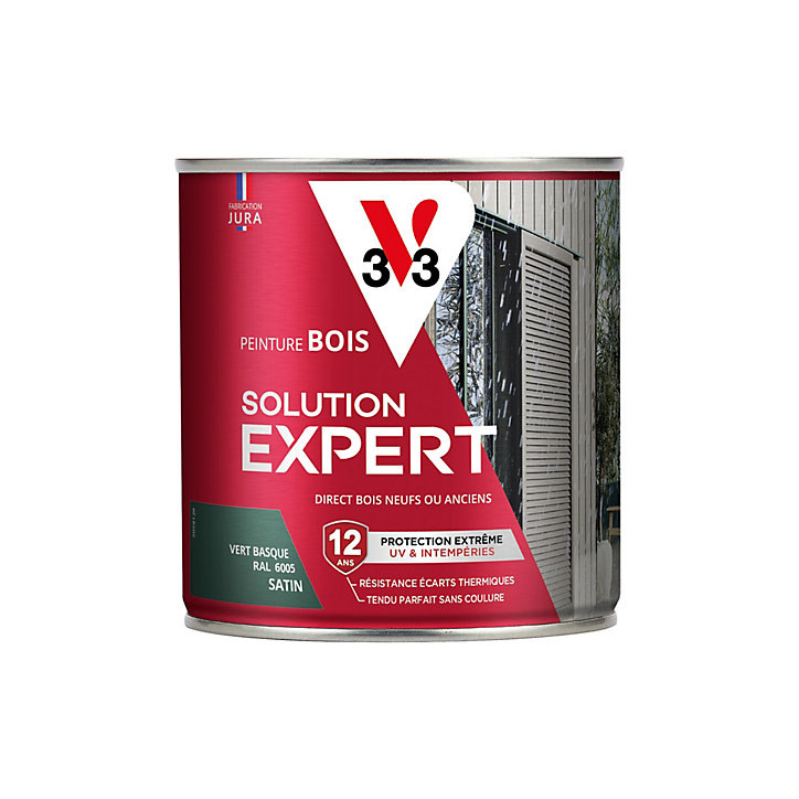 Peinture extérieure bois Solution expert vert basque satin V33 500ml