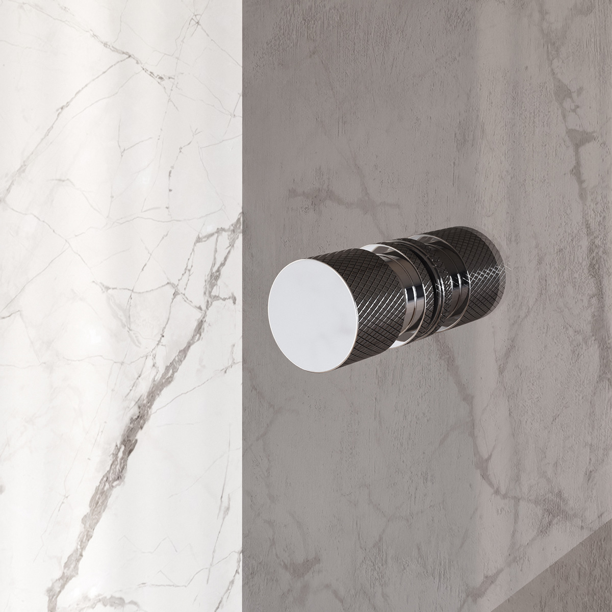 Brauer Void Carving profielloze nisdeur 200cm met draaideur 70cm aan muur chroom