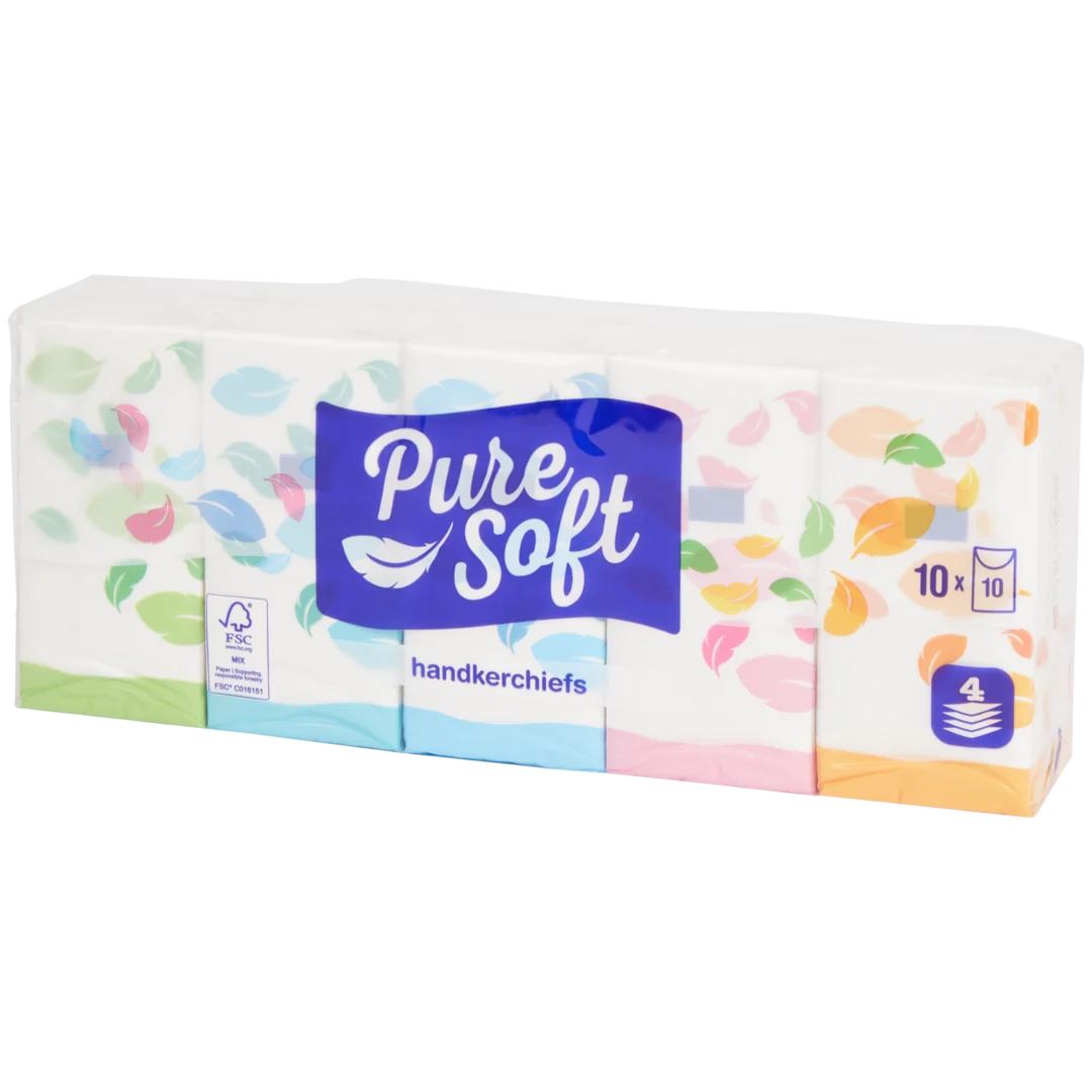 Pure Soft zakdoekjes 10 x 10 stuks