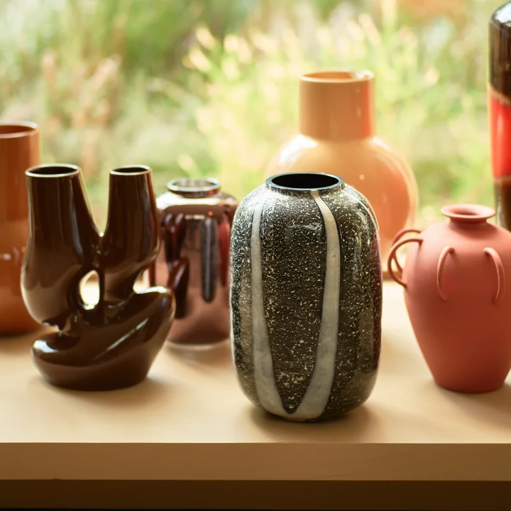 HKliving - Keramik Vase Organic, L, espresso