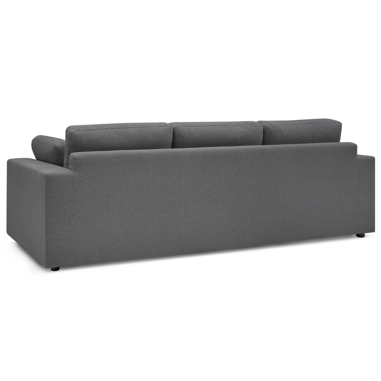 Bobochic Canapé droit fixe 3 places belair gris foncé - 250x93x80 cm