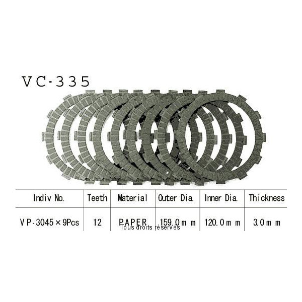 Kyoto - Disques garnis d'embrayage VC335