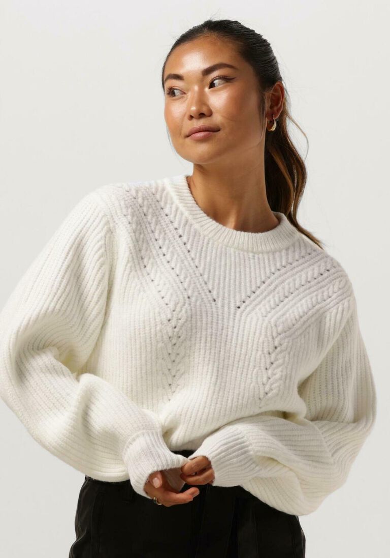 NEO NOIR gebroken wit neo noir trui gimora knit blouse