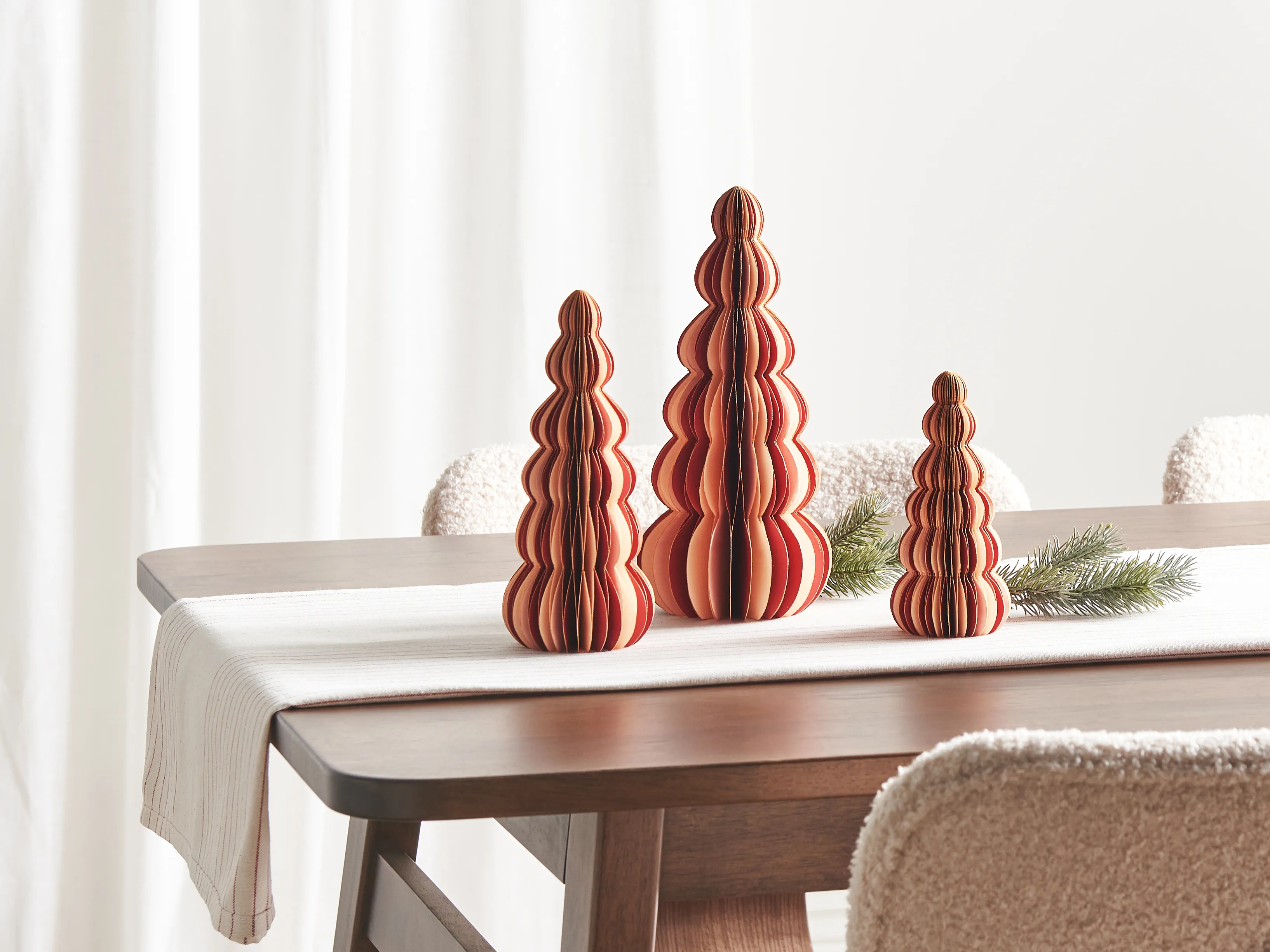 Set van 3 figuren DHAULAGIRI Kerstboom 15/20/25 cm Rood