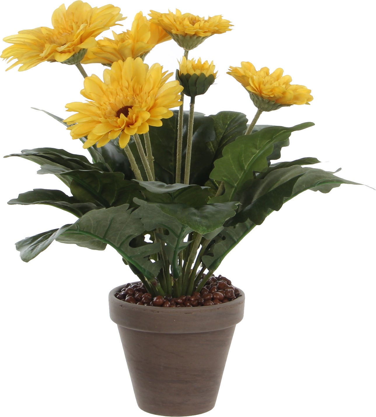 Mica Decorations kunstplant Gerbera geel D 30 H 35 cm