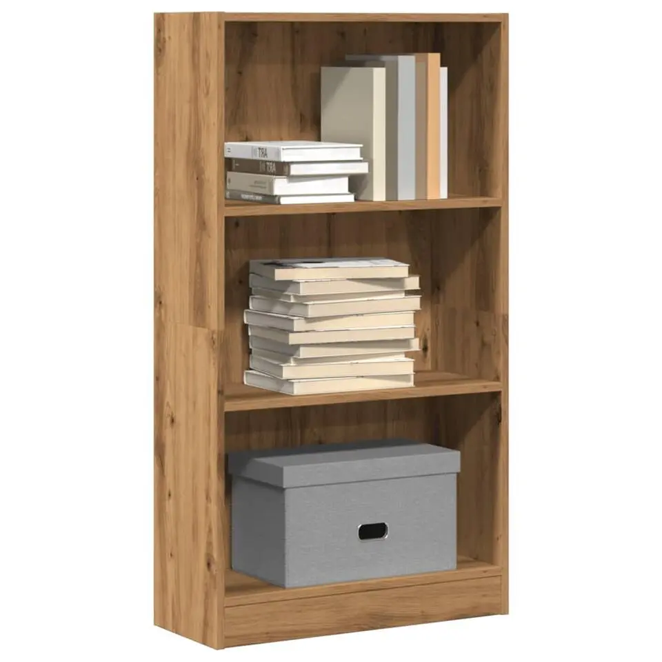 vidaXL - Boekenkast met 3 vakken - Artisanaal eiken - Hout - 60x24x109 cm