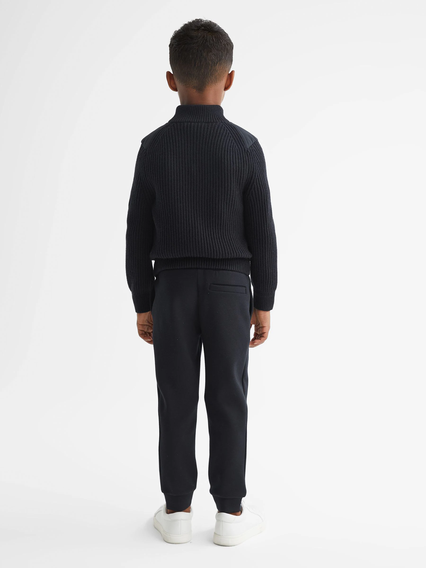 Marineblauw - Reiss - Trainer - Hybride doorgestikt jack met rits