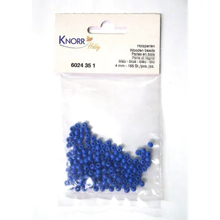 Knorr Prandell Holzperlen 4mm, blau, 165 Stück