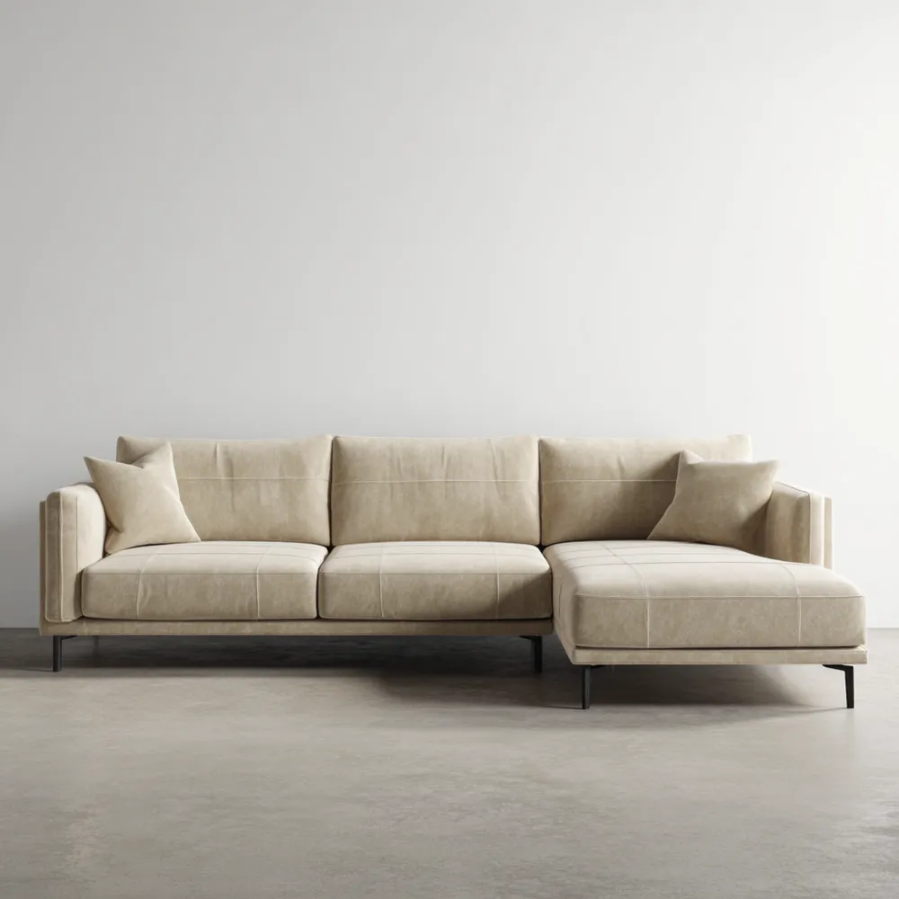 Ecksofa Stoffbezug 280x160x85 cm – Beige – Modernes Design