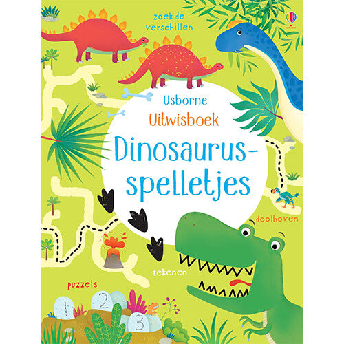 Uitgeverij usborne uitwisboek dinosaurusspelletjes