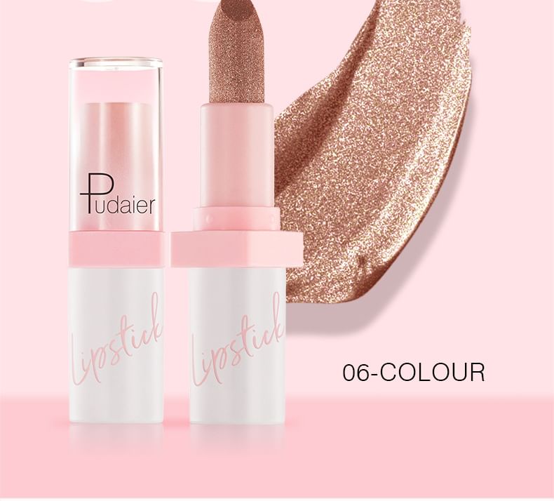 Pudaier - Glanzende metallic parelmoer lippenstift - 10 kleuren