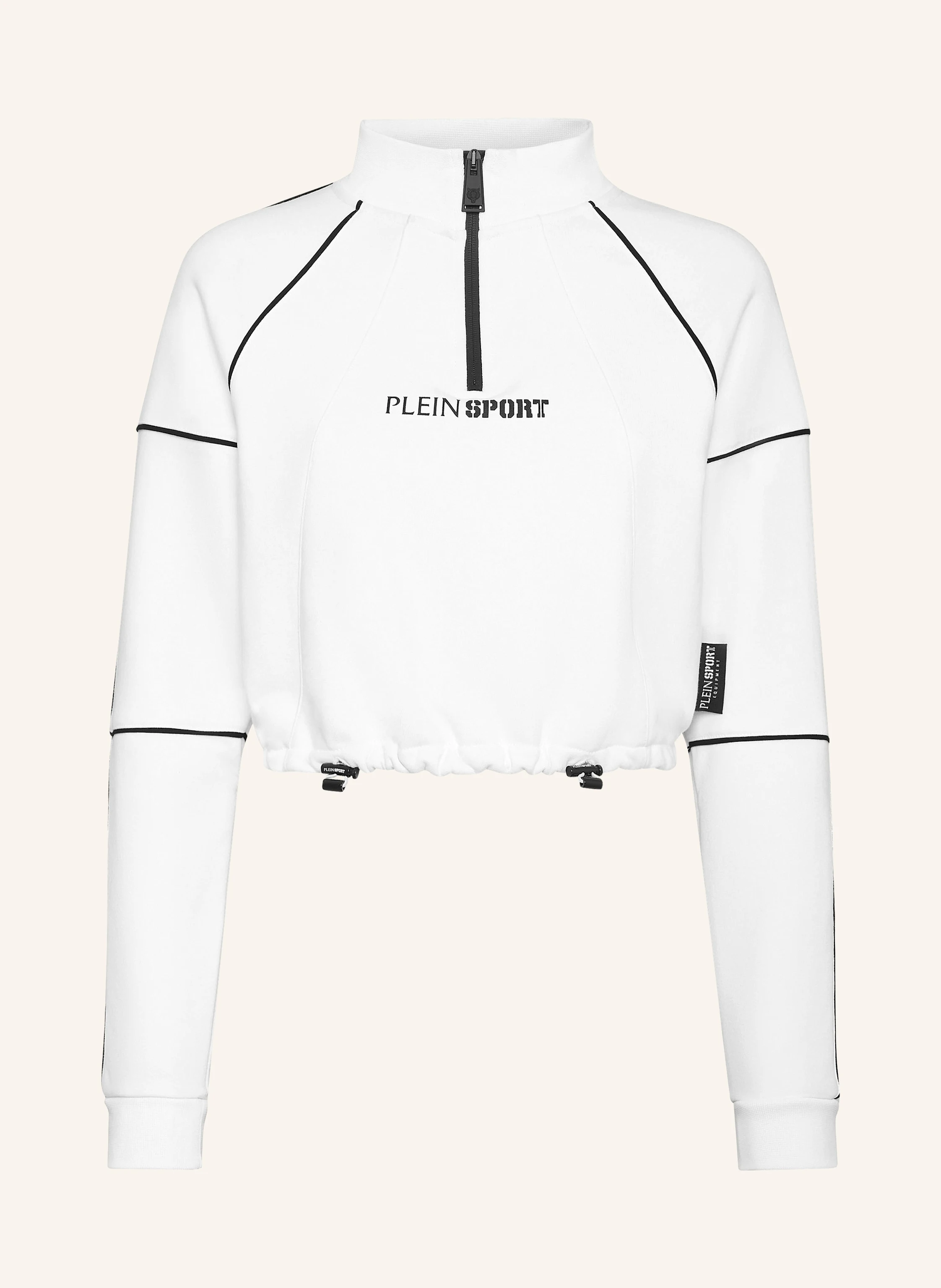 PLEIN SPORT Cropped Sweatjacke mit Kapuze
