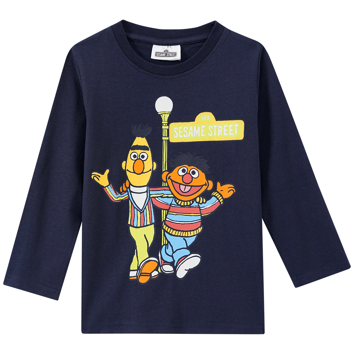 Topolino Sesamstraße Langarmshirt mit Print dunkelblau
