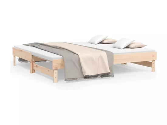 Lit coulissant 2x(75x190) cm Bois de pin massif