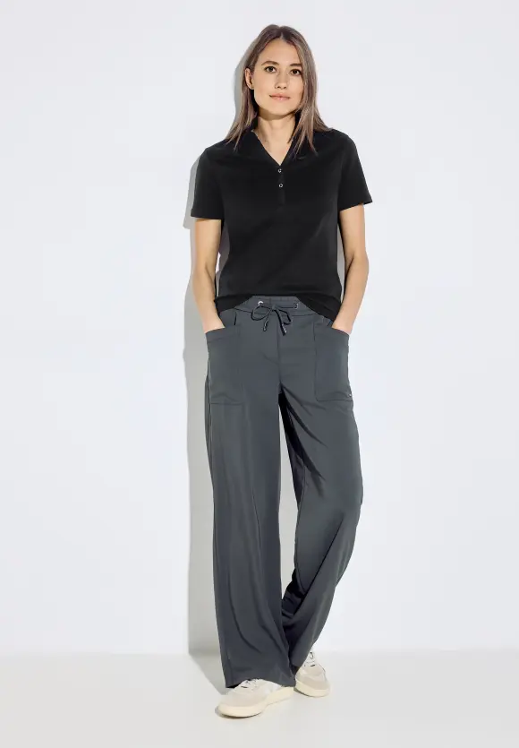 Poloshirt in Unifarbe - Black