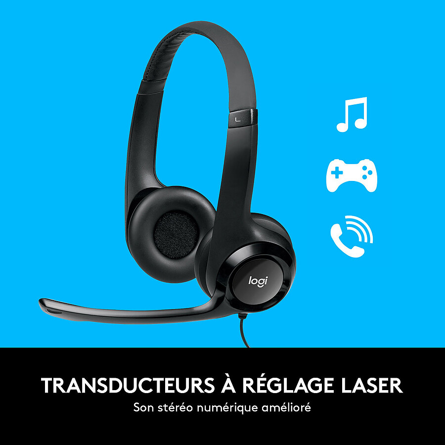 Logitech USB Headset H390 - Noir