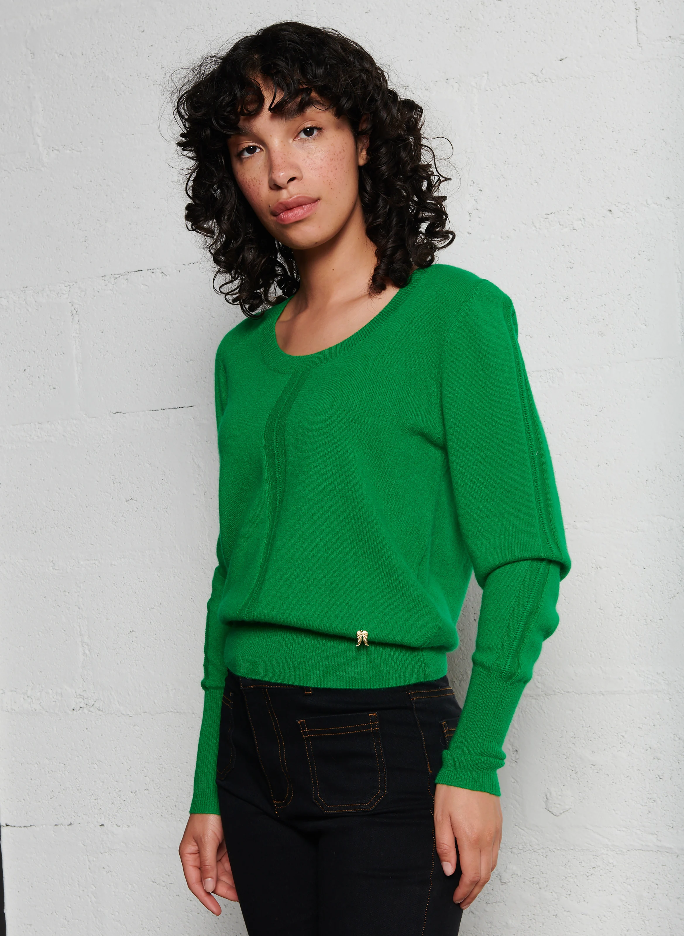 AMYLIGHT - Pull col rond en cachemire | Vert