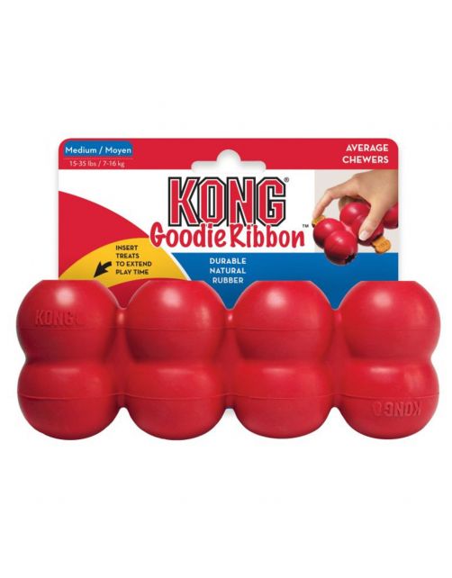 Kong Goodie Ribbon Rood - Hondenspeelgoed
