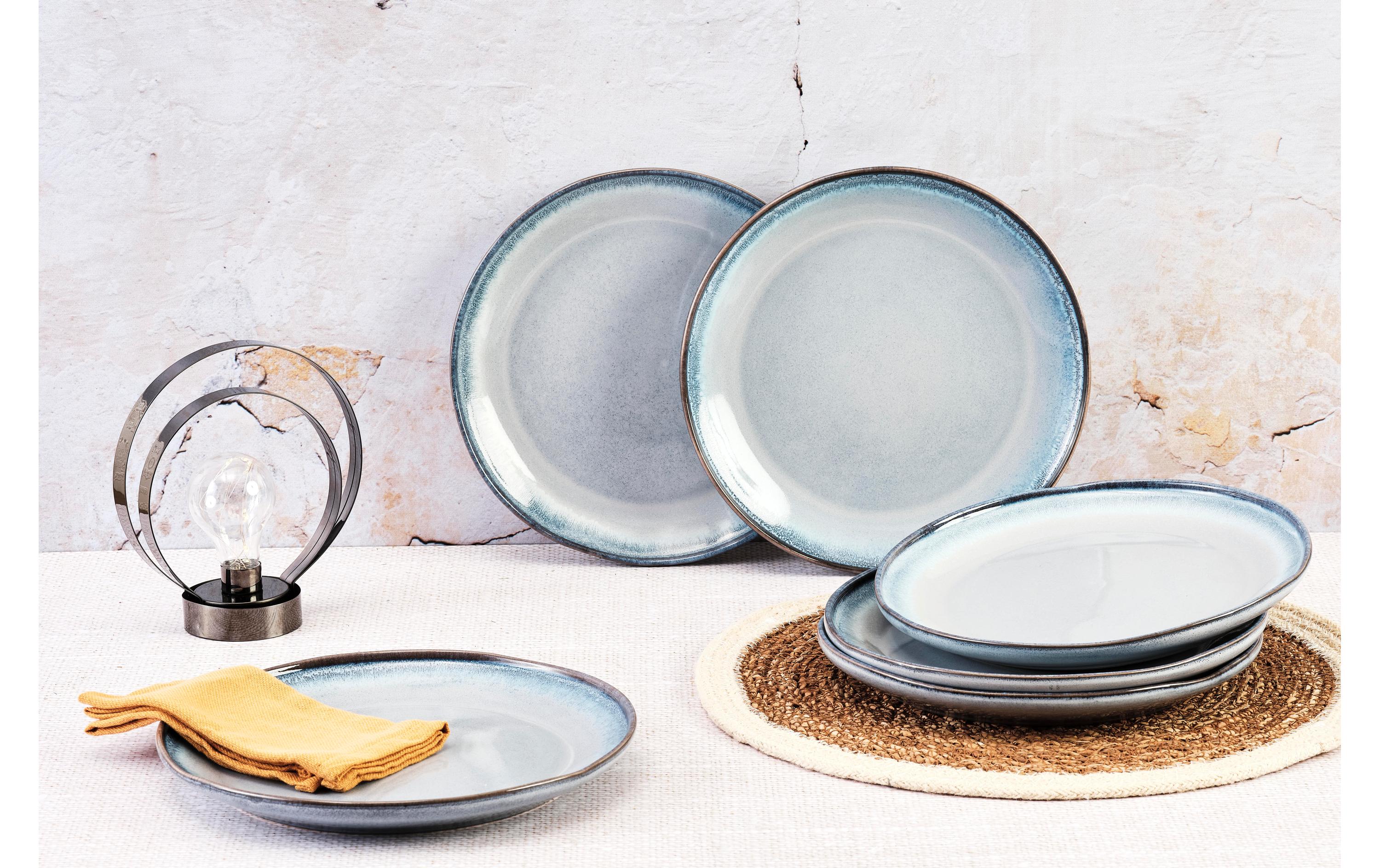 Speiseteller Genesis Ø 27 cm, 6 Stück, MeerTeller-Set aus Steingut mit reaktiver Emaille