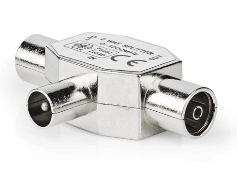 Nedis Coax Adapter Coax Hane - 2x Coax Hona Silver
