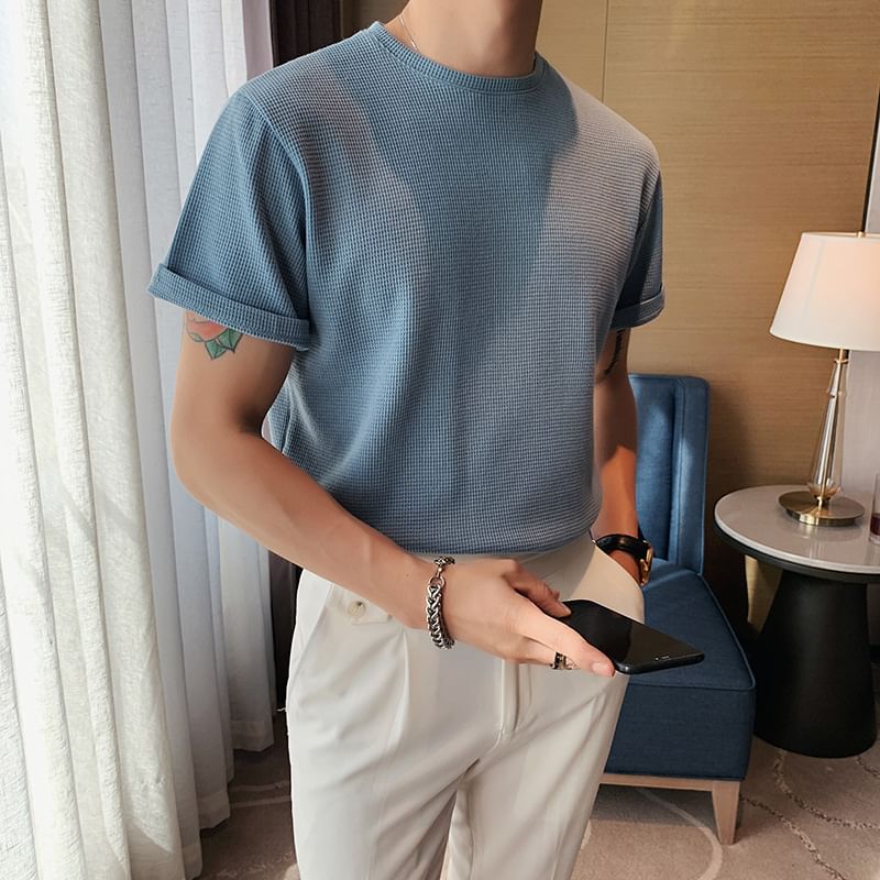 GRAYCIOUS - Gebreid T-shirt met korte mouwen